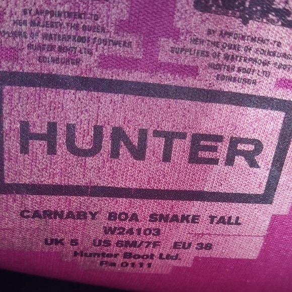 Hunter Carnaby BOA Snake Tall Size 6M/7F Boots - Picture 7 of 8